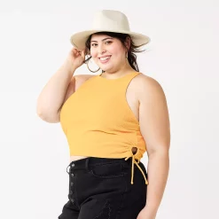 Juniors' Plus Size SO® Side Keyhole Racerback Tank Top