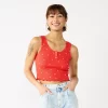 Juniors' SO® Henley Tank Top -Teens shop 5512511 Red Stars