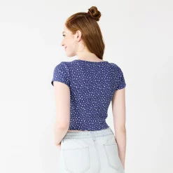 Juniors' SO® Lace-Up Tee -Teens shop 5512512 ALT