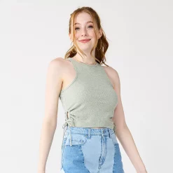 Juniors' SO® Side Keyhole Racerback Tank Top -Teens shop 5513613 Malou Green