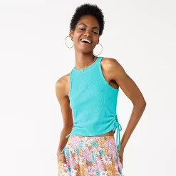 Juniors' SO® Side Keyhole Racerback Tank Top -Teens shop 5513613 Paradise Blue