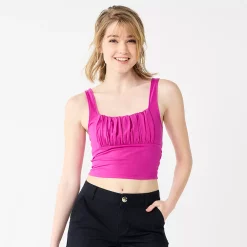Juniors' SO® Ruched Front Tank Top