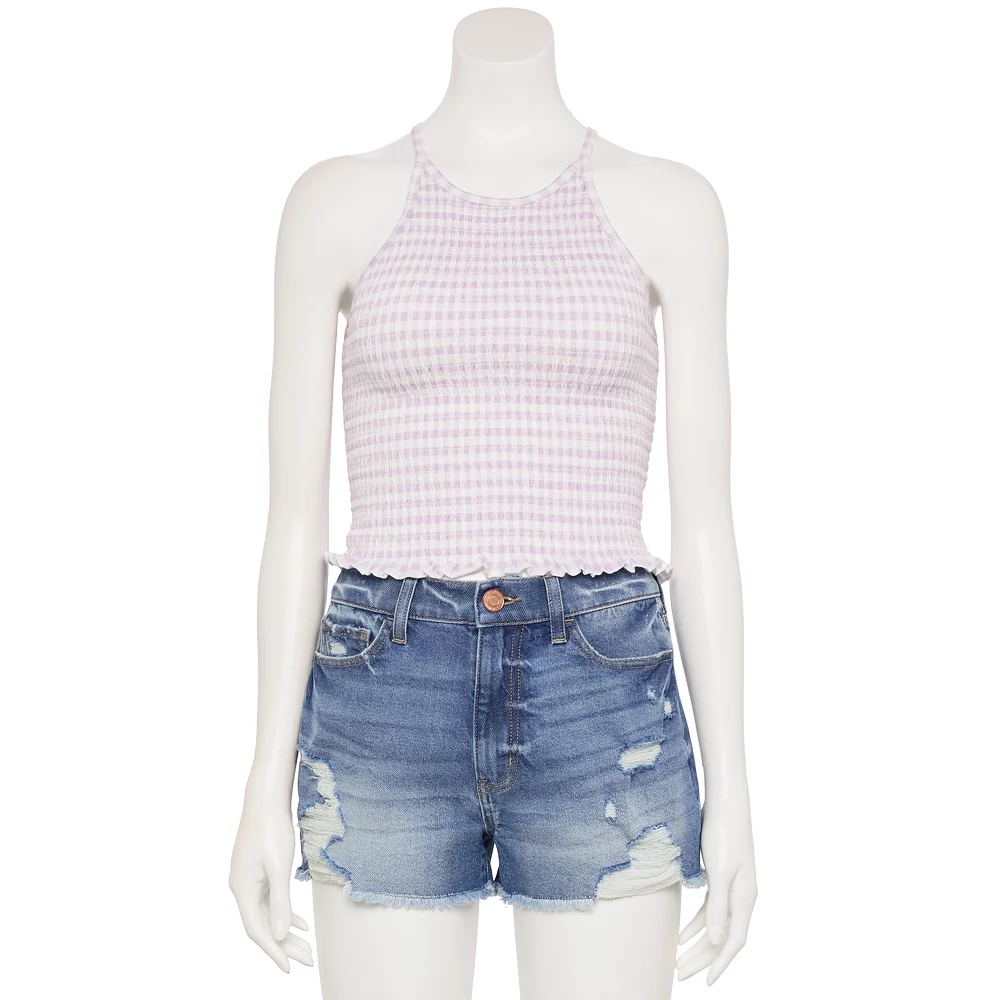 Juniors' SO® Smocked High Neck Tank Top 4 Juniors' SO® Smocked High Neck Tank Top - Image 2