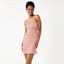 Juniors' SO® Print Side-Tie Cut-Out Dress
