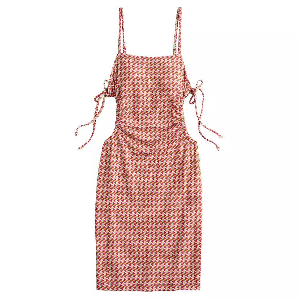 Juniors' SO® Print Side-Tie Cut-Out Dress 4 Juniors' SO® Print Side-Tie Cut-Out Dress - Image 2