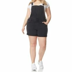 Juniors' Plus Size WallFlower Insta Stretch Tomboy Shortalls -Teens shop 5523790 Lt Carbon