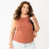 Juniors' Plus Size SO® High Neck Ribbed Tank Top