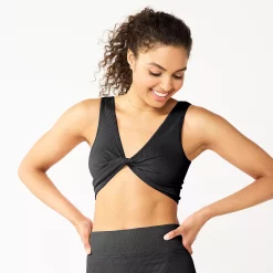 Juniors' SO® Seamless Reversible Twist Bra -Teens shop 5534734 Black Luxe