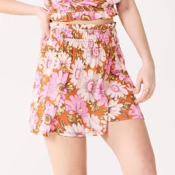Juniors' Lily Rose Smocked Waist Shorts