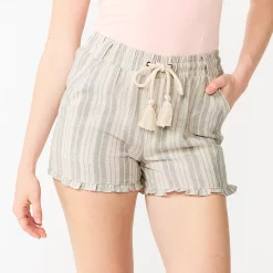 Juniors' SO® Ruffled Hem Dolphin Shorts -Teens shop 5542963 Ivory Sage