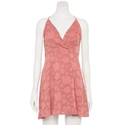 Juniors' Speechless Strappy Cross-Back Mini A-Line Dress