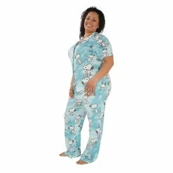 Plus Size Nite Nite by Munki Munki Grogu Short Sleeve Pajama Shirt & Pajama Pants Set -Teens shop 5546600 ALT2