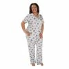 Plus Size Nite Nite by Munki Munki Grogu Short Sleeve Pajama Shirt & Pajama Pants Set -Teens shop 5546600 Blue Frogs