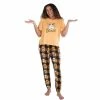 Women's Nite Nite by Munki Munki Snoopy Halloween Short Sleeve Pajama Top & Banded Bottom Pajama Pants Sleep Set 1 Women's Nite Nite by Munki Munki Snoopy Halloween Short Sleeve Pajama Top & Banded Bottom Pajama Pants Sleep Set -Teens shop 5547264 Orange