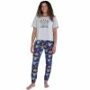 Women's Nite Nite by Munki Munki Scary Grogu Short Sleeve Pajama Top & Banded Bottom Pajama Pants Sleep Set