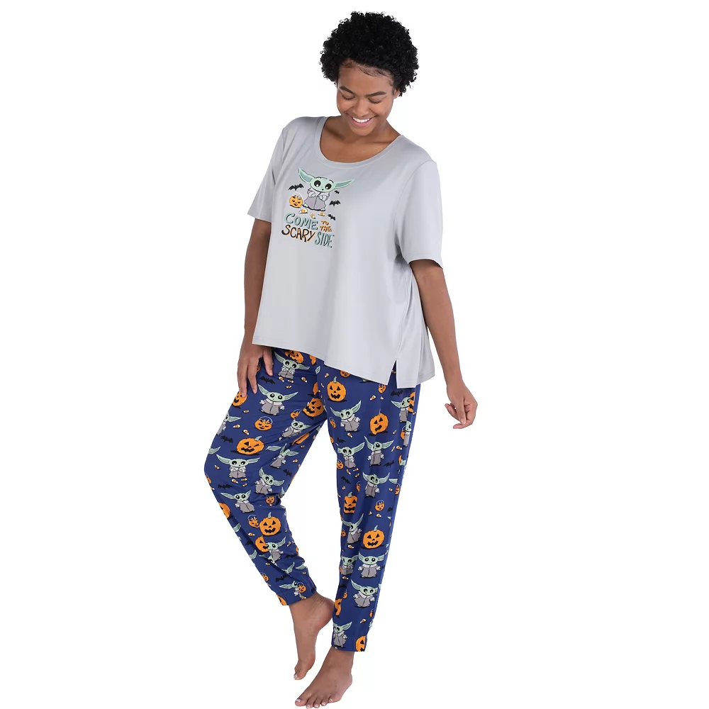 Plus Size Nite Nite by Munki Munki Snoopy Halloween Short Sleeve Pajama Top & Banded Bottom Pajama Pants Sleep Set 4 Plus Size Nite Nite by Munki Munki Snoopy Halloween Short Sleeve Pajama Top & Banded Bottom Pajama Pants Sleep Set - Image 2