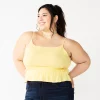 Juniors' Plus Size SO® Cropped Cinch-Waist Tank 2 Juniors' Plus Size SO® Cropped Cinch-Waist Tank -Teens shop 5548387 Luminous Yellow