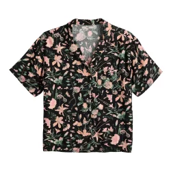 Juniors' Vans Button Front Floral Top -Teens shop 5548626 ALT5