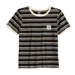 Juniors' Vans Striped Small "Vans" Logo Tee -Teens shop 5549301 ALT5