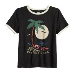 Juniors' Vans Beach Scene "Off The Wall" Graphic Ringer Tee -Teens shop 5549308 ALT5