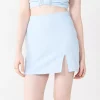 Juniors' Speechless Side Slit Mini Skirt -Teens shop 5553974 Light Blue