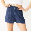 Juniors' SO® Print Button-Front Shorts -Teens shop 5554101 Blue Elephant