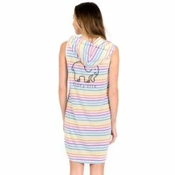 Juniors' IVORY ELLA Rainbow Stripe Hooded Dress