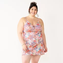 Juniors' Plus Size SO® O-Ring Fit & Flare Mini Dress 9 Juniors' Plus Size SO® O-Ring Fit & Flare Mini Dress -Teens shop 5555251 Coral Multi Paisley