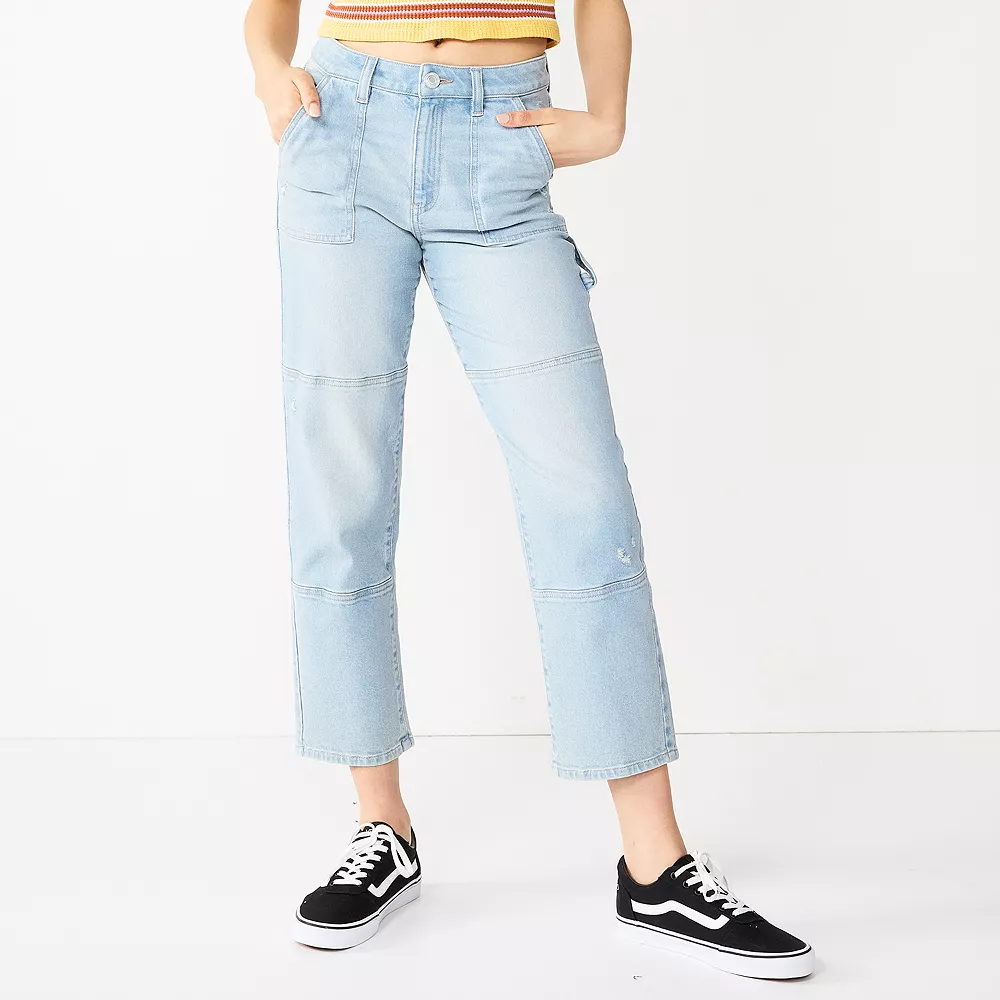 Juniors' SO® High-Rise Ankle Straight Carpenter Jeans 4 Juniors' SO® High-Rise Ankle Straight Carpenter Jeans - Image 2