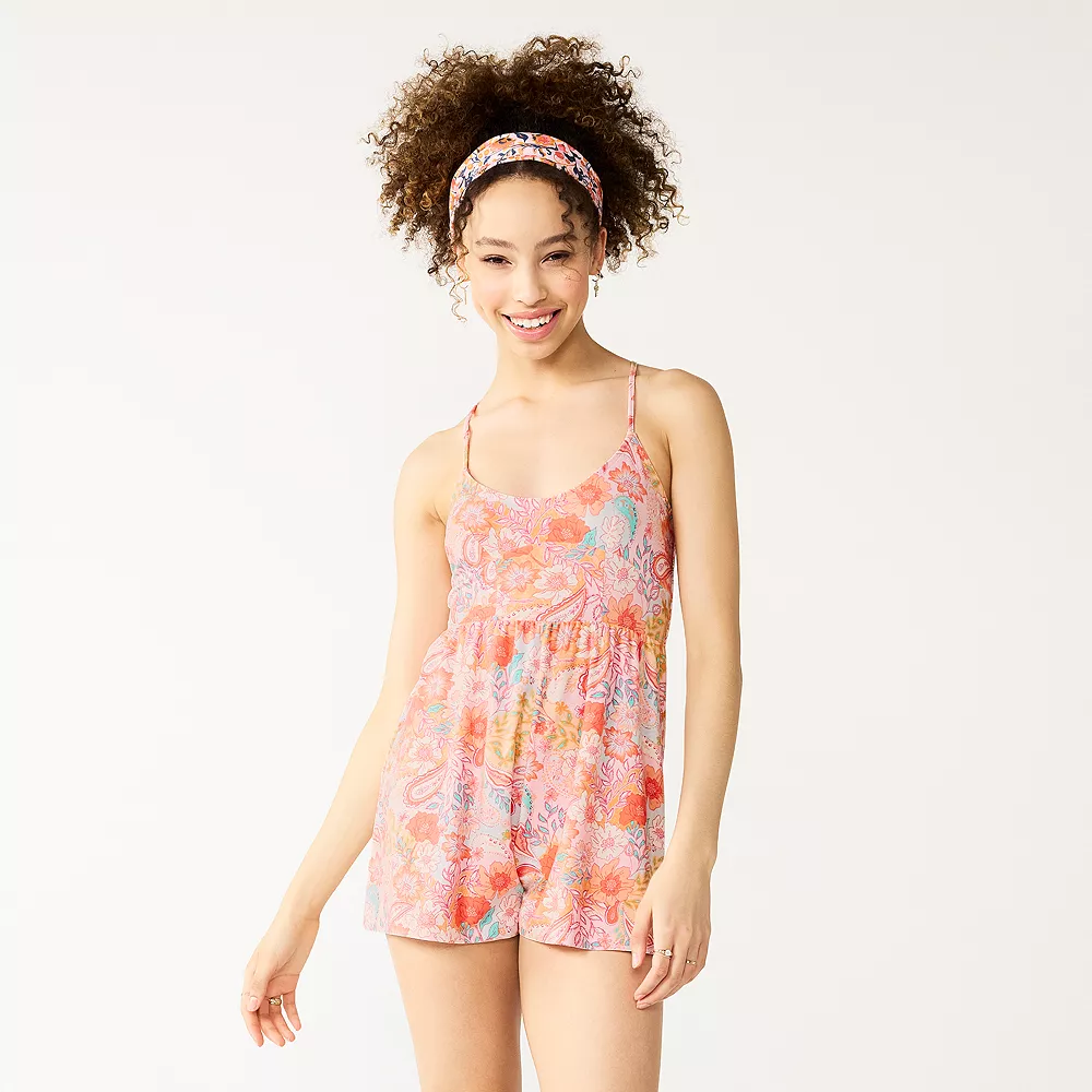 Juniors' SO® Scoopneck Skater Fit Romper 4 Juniors' SO® Scoopneck Skater Fit Romper - Image 2