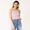 Juniors' SO® Ruffled Smocked Tank -Teens shop 5557460 Enlighten Purple