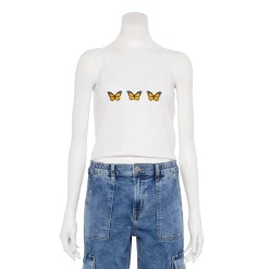 Juniors' Butterfly Embroidered Tank Top