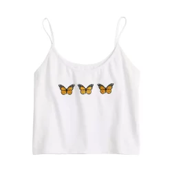 Juniors' Butterfly Embroidered Tank Top -Teens shop 5567972 ALT5