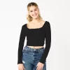 Juniors' SO® Ruched Solid Crop Top 1 Juniors' SO® Ruched Solid Crop Top -Teens shop 5568479 Black Luxe