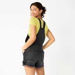 Juniors' SO® Frayed Jean Shortalls -Teens shop 5568880 ALT