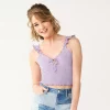 Juniors' SO® Smocked Front-Tie Tank Top 1 Juniors' SO® Smocked Front-Tie Tank Top -Teens shop 5572845 Monica Purple