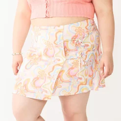 Juniors' Plus Size SO® Double Knot Wrap Mini Skirt -Teens shop 5578084 Multi Floral