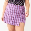 Juniors' Plus Size SO® Plaid Lace-Up Skort -Teens shop 5579371
