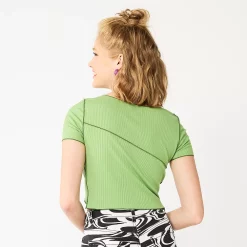 Juniors' SO® Cropped Contrast Seam Top -Teens shop 5579383 ALT