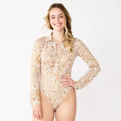 Juniors' SO® Long Sleeve Swirled Bodysuit -Teens shop 5579415 ALT