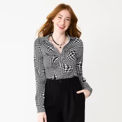 Juniors' SO® Long Sleeve Swirled Bodysuit