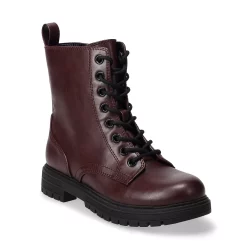 SO® Reindeer Women's Combat Boots -Teens shop 5579850 Burgundy