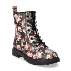 SO® Reindeer Women's Combat Boots -Teens shop 5579850 Floral