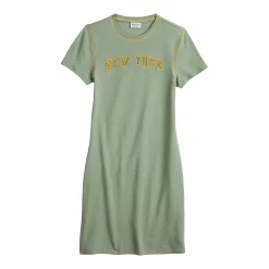 Juniors' "New York" Embroidered Ribbed Shirtdress -Teens shop 5582748 ALT5