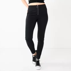 Juniors' SO® High-Rise Ponte Leggings -Teens shop 5583885 Black Zip Front
