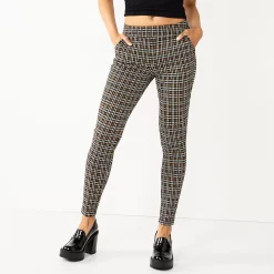 Juniors' SO® High-Rise Ponte Leggings -Teens shop 5583885 Brown Plaid