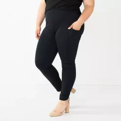 Juniors' Plus Size SO® High-Rise Ponte Leggings -Teens shop 5583886 Black Side Pocket