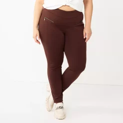 Juniors' Plus Size SO® High-Rise Ponte Leggings -Teens shop 5583886 Brown Zip Pocket