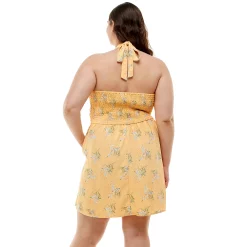 Juniors' Plus Size Lily Rose Ruched Waist Skater Dress -Teens shop 5584494 ALT