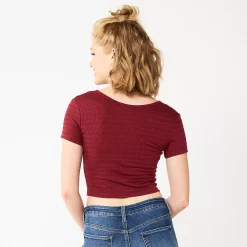 Juniors' SO® Cinch Front Cropped Top 17 Juniors' SO® Cinch Front Cropped Top -Teens shop 5585498 ALT